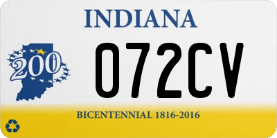 IN license plate 072CV