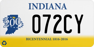 IN license plate 072CY