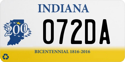 IN license plate 072DA