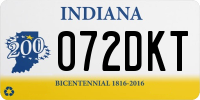 IN license plate 072DKT