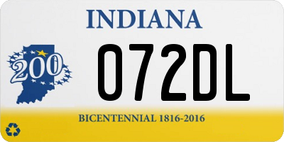 IN license plate 072DL