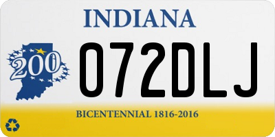 IN license plate 072DLJ