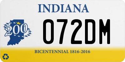 IN license plate 072DM