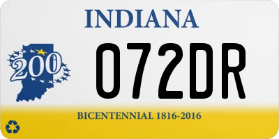 IN license plate 072DR