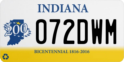 IN license plate 072DWM