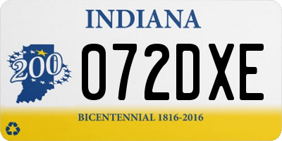 IN license plate 072DXE