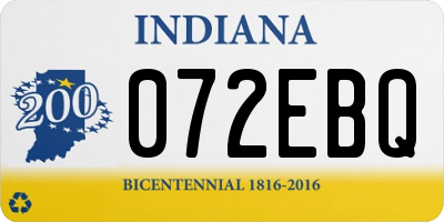 IN license plate 072EBQ