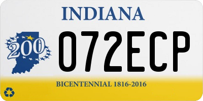 IN license plate 072ECP