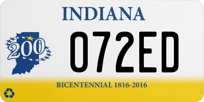 IN license plate 072ED