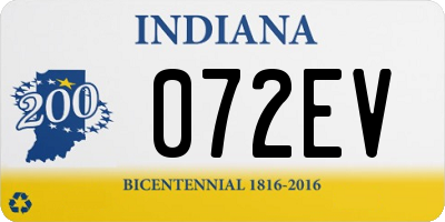 IN license plate 072EV