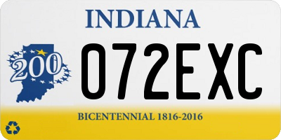 IN license plate 072EXC