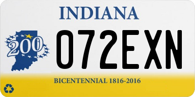 IN license plate 072EXN