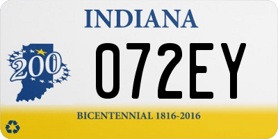 IN license plate 072EY