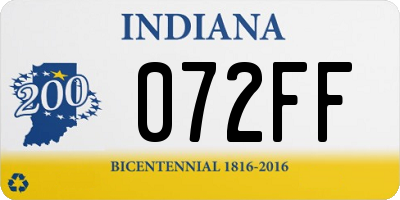 IN license plate 072FF