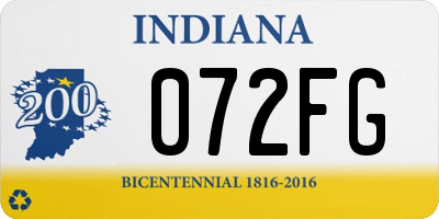 IN license plate 072FG