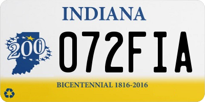 IN license plate 072FIA