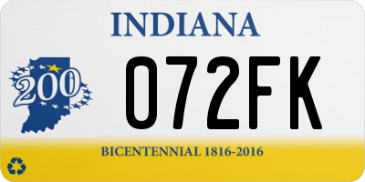 IN license plate 072FK