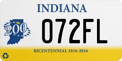 IN license plate 072FL