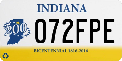 IN license plate 072FPE