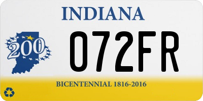 IN license plate 072FR