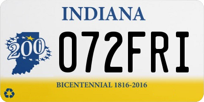 IN license plate 072FRI