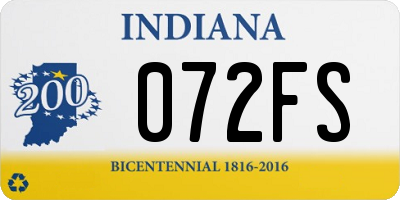 IN license plate 072FS
