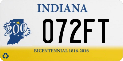 IN license plate 072FT