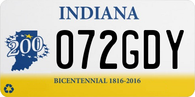 IN license plate 072GDY