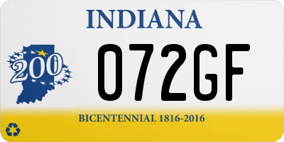 IN license plate 072GF