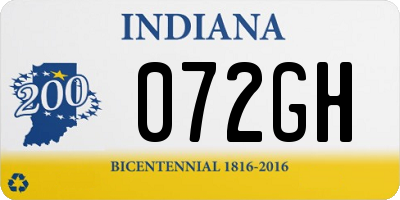 IN license plate 072GH