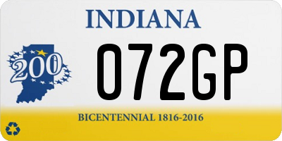 IN license plate 072GP