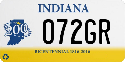 IN license plate 072GR