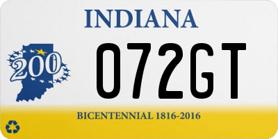 IN license plate 072GT