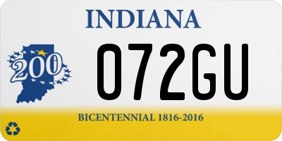 IN license plate 072GU