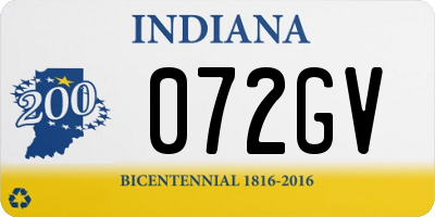 IN license plate 072GV