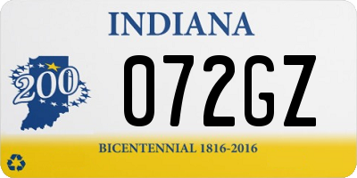 IN license plate 072GZ