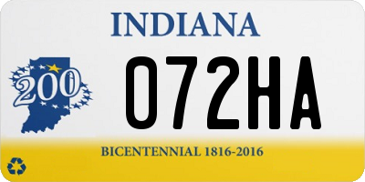 IN license plate 072HA