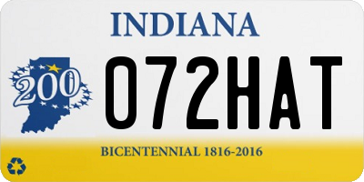 IN license plate 072HAT