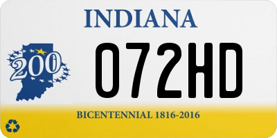 IN license plate 072HD