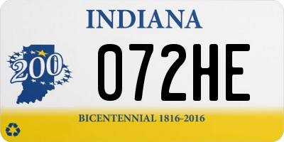 IN license plate 072HE