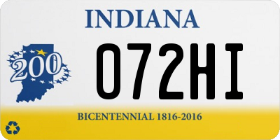 IN license plate 072HI