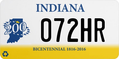 IN license plate 072HR