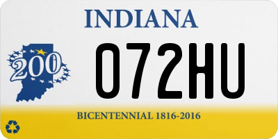 IN license plate 072HU