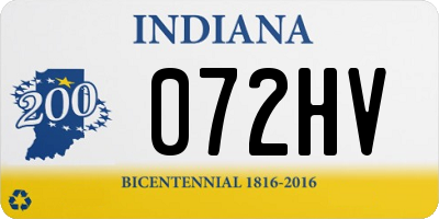 IN license plate 072HV