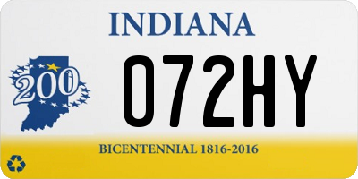 IN license plate 072HY