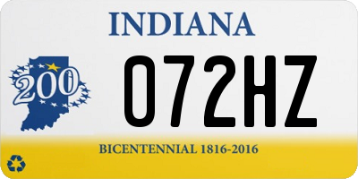 IN license plate 072HZ