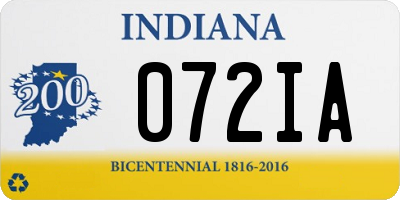 IN license plate 072IA