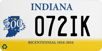 IN license plate 072IK