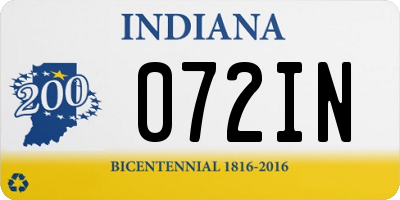 IN license plate 072IN
