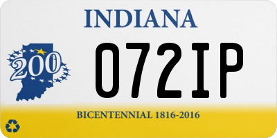 IN license plate 072IP